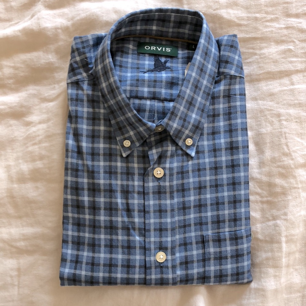 NWT Orvis blue dress shirt